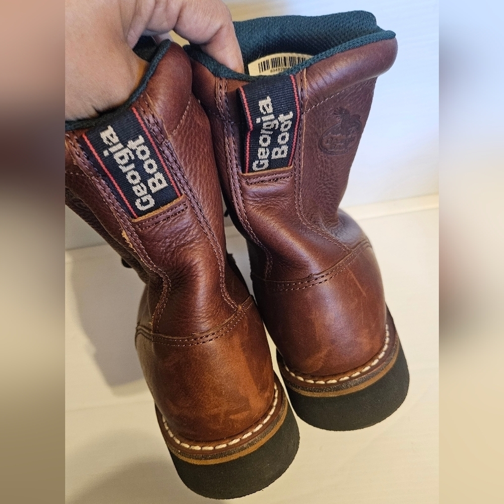 New Georgia Boot Farm And Ranch Walnut Lacer Boot G7014 Men’s Size 8.5m View 4